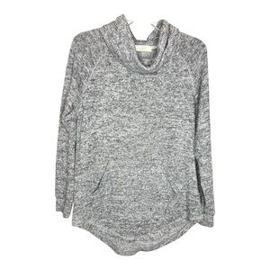 No Comment Women's Cowl Neck Heather Gray Pullover Sweater SZ M